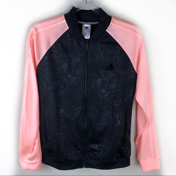 adidas Jackets & Blazers - Adidas- Zip-up floral embossed track jacket size M